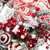 Heavily Flocked Pine with Candy Cane Striped Ornaments Christmas Wreath - 28" - Unlit