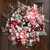 Heavily Flocked Pine with Candy Cane Striped Ornaments Christmas Wreath - 28" - Unlit